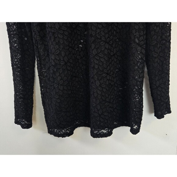 Jessica Simpson Top Womens L Black Lace Maternity High Neck Sheer Whimsigoth - Picture 3 of 7